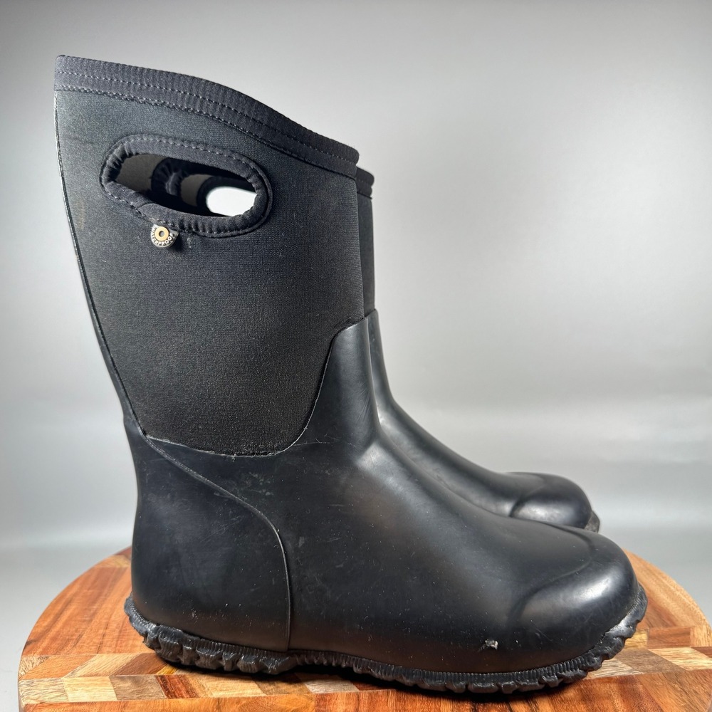 Bogs Kids K York Solid Black Waterproof Insulated Snow Rain Boots Youth 4 72601